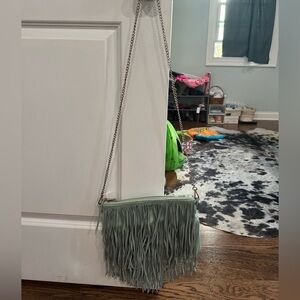 Green Fringe Festival Crossbody Bag